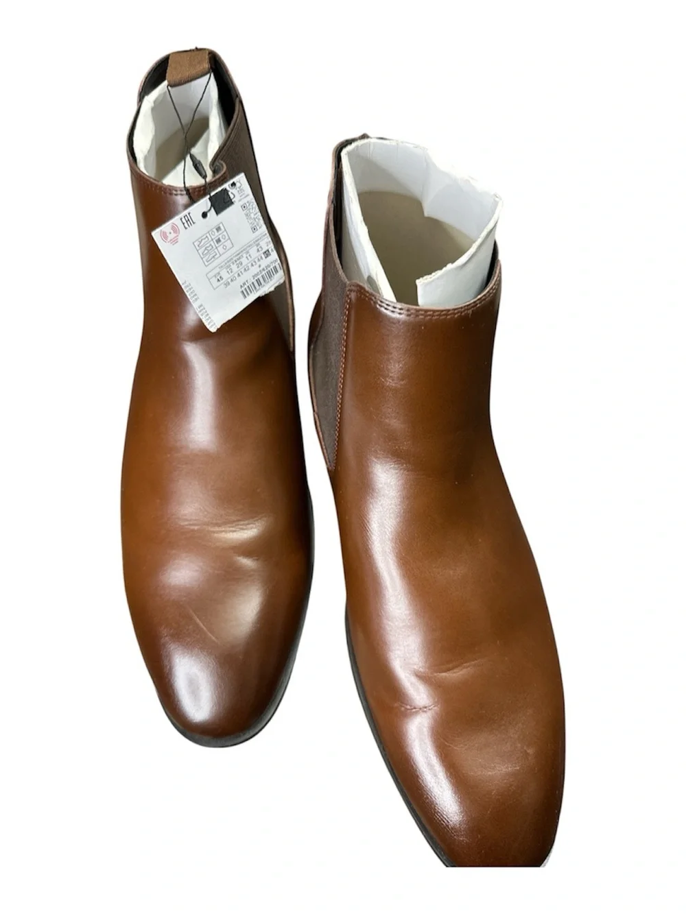 Zara Men’s Brown Leather Chukka Boots size 12 USA